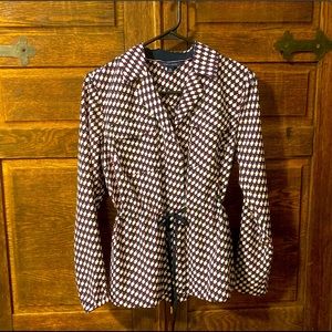 Tommy Hilfiger Womens X-small button up long sleeve shirt blouse with drawstring